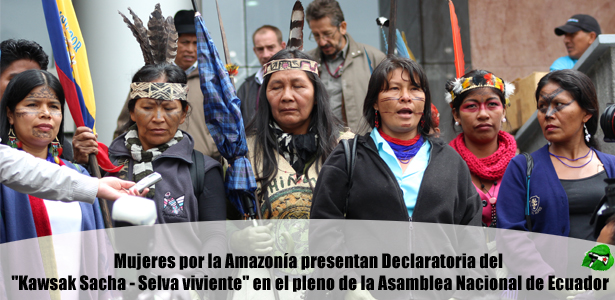 Declaratoria del «Kawsak Sacha – Selva viviente» entregada a la Asamblea Nacional de Ecuador