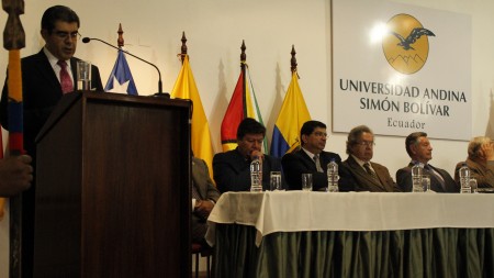 Posesión de Cesar Montaño como nuevo Rector de la Universidad Andina Simón Bolivar, sede Quito