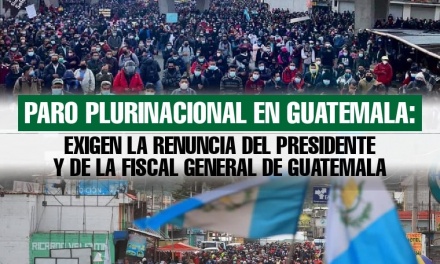 Paro Plurinacional en Guatemala:  exigen la renuncia del presidente y de la fiscal general de Guatemala