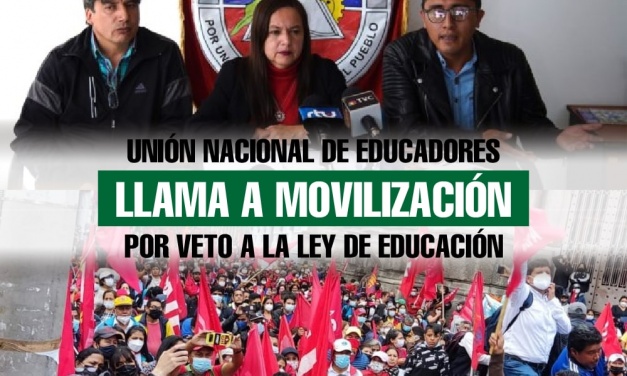 UNE llama a movilización nacional por veto a la Ley de Educación