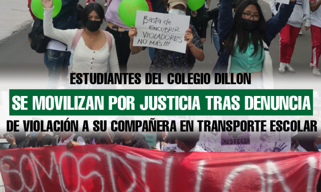 Estudiantes del Colegio Dillon se movilizan por justicia tras la violación de su compañera en transporte escolar